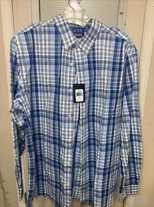 Chaps Langarm kariertes Button Down Hemd Herren Größe XL blau neu mit Etikett - Bild 1 von 5