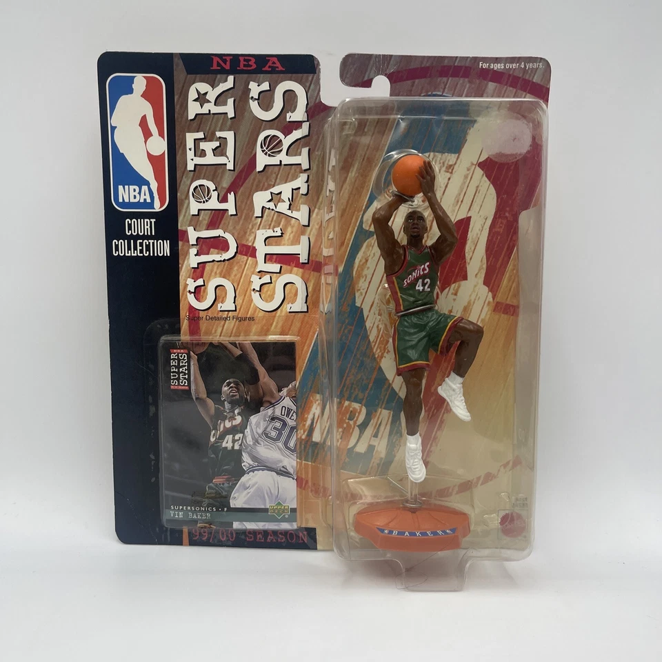 1999 Mattel Super Stars NBA VIN Baker Seattle Supersonics Action Figure
