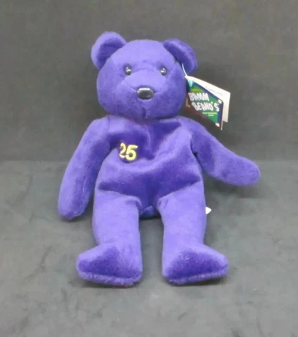 Salvino's Bamm Beanos Purple & Yellow #25 Mark McGwire Oakland A's Beanie Bear Cover