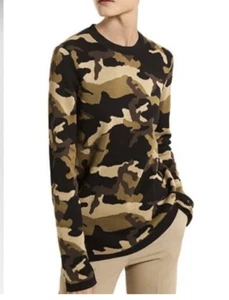 Michael Kors Collection Camo Pullover Sweater Top, M - Picture 1 of 9