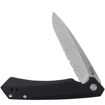 Case Cutlery Kinzua Framelock Black Aluminum Folding S35VN Serrated Knife 64633 - Image 1 of 3