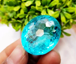 100 Ct Sky Blue Aquamarine Gemstone Stone For Make Jewellery Ring & Gift - Picture 1 of 9