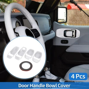 4 Pcs Door Bowl Cover Trim Compatible for Jeep Wrangler JL JLU 18-24 ABS White - Imagen 1 de 6