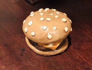 Chalkware Hamburger Sesame Bun  Vintage Collectable Art - Picture 1 of 5