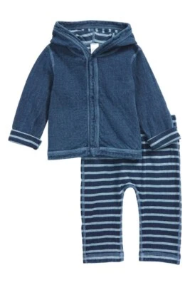 Conjunto de sudadera y pantalones reversibles azules Nordstrom bebé niño talla recién nacido L56905 Foto 1 de 2