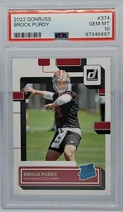 2022 PANINI DONRUSS #374 BROCK PURDY RC RATED ROOKIE PSA 10 NFL INVEST HOT - Picture 1 of 10