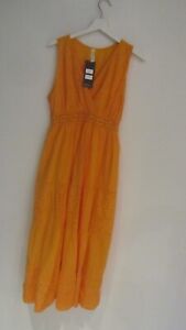 Fabrycznie nowa z metką MADE IN ITALY pomarańczowa koronkowa sukienka midi jeden rozmiar 31,99 £