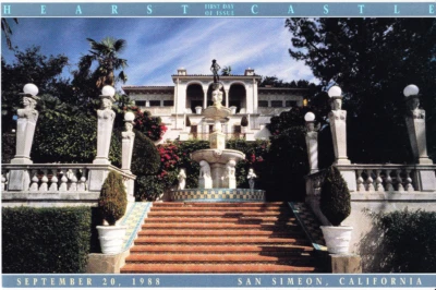 USPS 1st Day Ceremony Program UX125 C1 Hearst Castle Postal Card San Simeon 1988 - Image 1 of 4