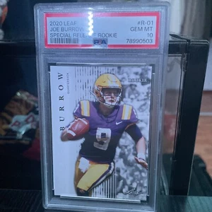 2020 Joe burrow Leaf PSA 10 gem mint SPECIAL REALEASE ROOKIE SUPER RARE 🔥 - Picture 1 of 2