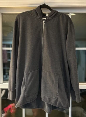 Gap Full Zip Shirttail Hoodie Space Dye Grey Cotton Polyester Size XXL EUC - Image 1 of 4
