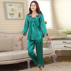 Damen Silk Satin Pyjama Set Nachtwäsche Robes Nachthemd Nachthemd#P168 L,XL,XXL