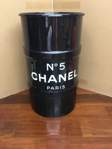Metallfass 60L SCHWARZ GLÄNZEND Kanister Fass Fut Container Truhe Deko Luxus - Bild 1 von 10