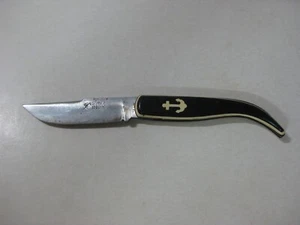 F68 ANTIQUE GOMEZ STAINLESS STEEL KNIFE-BLADE 8 cms-NAUTICAL MOTIF IN HANDLE - Picture 1 of 9