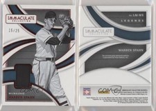 2022 Panini Immaculate Legends Materials Red /25 Warren Spahn #LM-WS HOF