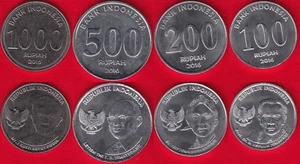Indonesia set of 4 coins: 100 - 1000 rupiah 2016 UNC - Picture 1 of 1