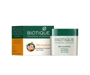 Biotique Bio Almond Soothing & Nourishing Under Eye Cream (15 gm) Free Shipping - Picture 1 of 2