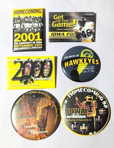 UNIVERSITY OF IOWA HAWKEYES NCAA FOOTBALL PINBACK BUTTONS LOT (6) - Picture 1 of 5