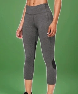 LULULEMON-Pace Rival-Mid-Rise Crop 22” Gray Heather Black Sz 8 - Picture 1 of 13