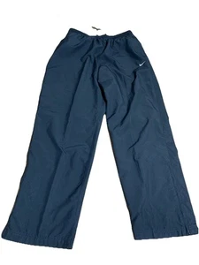 Nike Pants Mens Size Large Black Swoosh Mesh Lined Windbreaker Y2K Inseam 31” - Picture 1 of 7