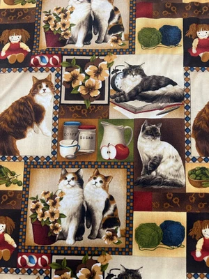 Four Paws Cats in the home - Fabri-Quilt COTTON WOVEN FABRIC - image 1 of 2