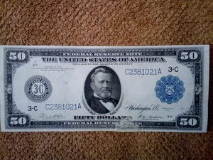 AMAZING 1914 $50 FIFTY DOLLAR BANKNOTE, CRISP, XF++/AU, PHILADELPHIA-ISSUED - Picture 1 of 6