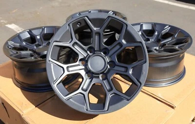 17x8 Gunmetal Wheels Fit Toyota 4Runner Tacoma FJ 17" 6x139.7 +5 Rims Set 4 - Image 1 of 3