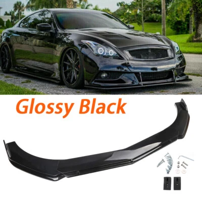For Infiniti G35 G37 Sedan Front Bumper Lip Spoiler Splitter Body Kit Glossy US Foto 1 de 4