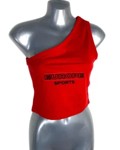 Pretty Little Thing One Strap Crop Top Women’s UK Size 8 PETITE Red Europe Sport - Picture 1 of 5