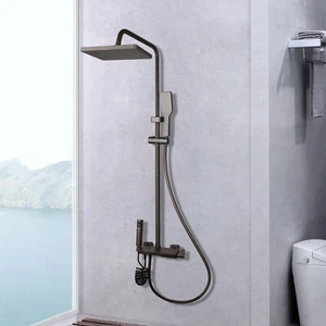 Juego de Grifo de Ducha de Montaje en Pared para Lluvia de 10" Grifo Mezclador de Llenado para Bañera de Ducha de Mano - Imagen 1 de 11