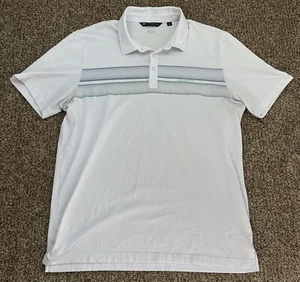 Camisa polo de golf Travis Mathew Ocean Time blanca con rayas verdes azules para hombre talla XL - Imagen 1 de 6