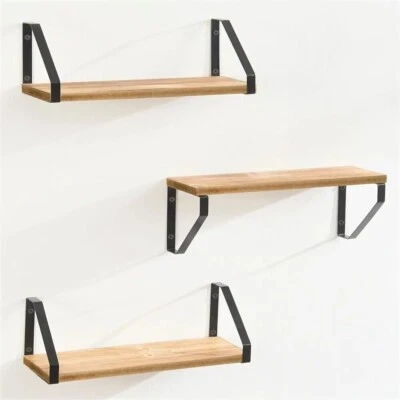 TFER Floating Wall Shelves for Bedroom/Bathroom, Set of 3, Geometric Hanging...