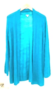 J. Jill Größe M türkis strukturierte leichte Strickjacke vorne offen Schalkragen - Bild 1 von 12