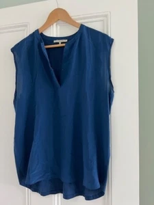 Stunning colour Silk And Jersey Gerard Darel petrol blue top - M VGC - Picture 1 of 16
