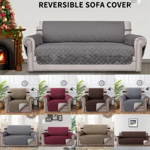 Fundas de sofá acolchadas reversibles protectoras de muebles fundas de sofá antideslizantes - Imagen 1 de 61