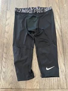 Boys Nike pro spandex Black 3/4 L Running Compression Tights Large - Picture 1 of 1