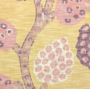SCHUMACHER Annabel Warp Print Gold Cotton Remnant New - Picture 1 of 1