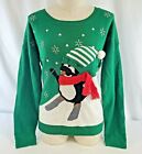 Ski Penguin Ugly Christmas Sweater United States Sweaters Winter Snow Green XL