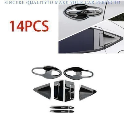 For Honda HR-V Vezel 2016-2022 Black Steel Side Door Handle Bowl Cover Trim 14pc - Imagem 1 de 4