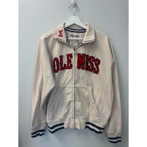 Pressbox Ole Miss Full Zip Jacket Embroidered Spell Out Logo Large - Picture 1 of 7