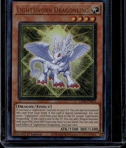 Yu-Gi-Oh! Lightsworn Dragonling LEDE-EN023 ultra raro primera edición casi nuevo - Imagen 1 de 1