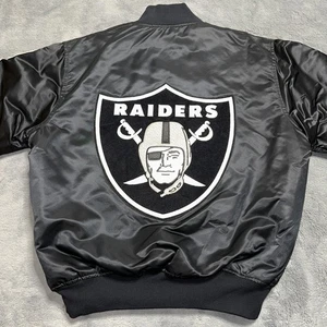 Vintage Raiders Satin Bomber Jacket Large Emblem Authentic Pro Line Starter USA - Bild 1 von 24
