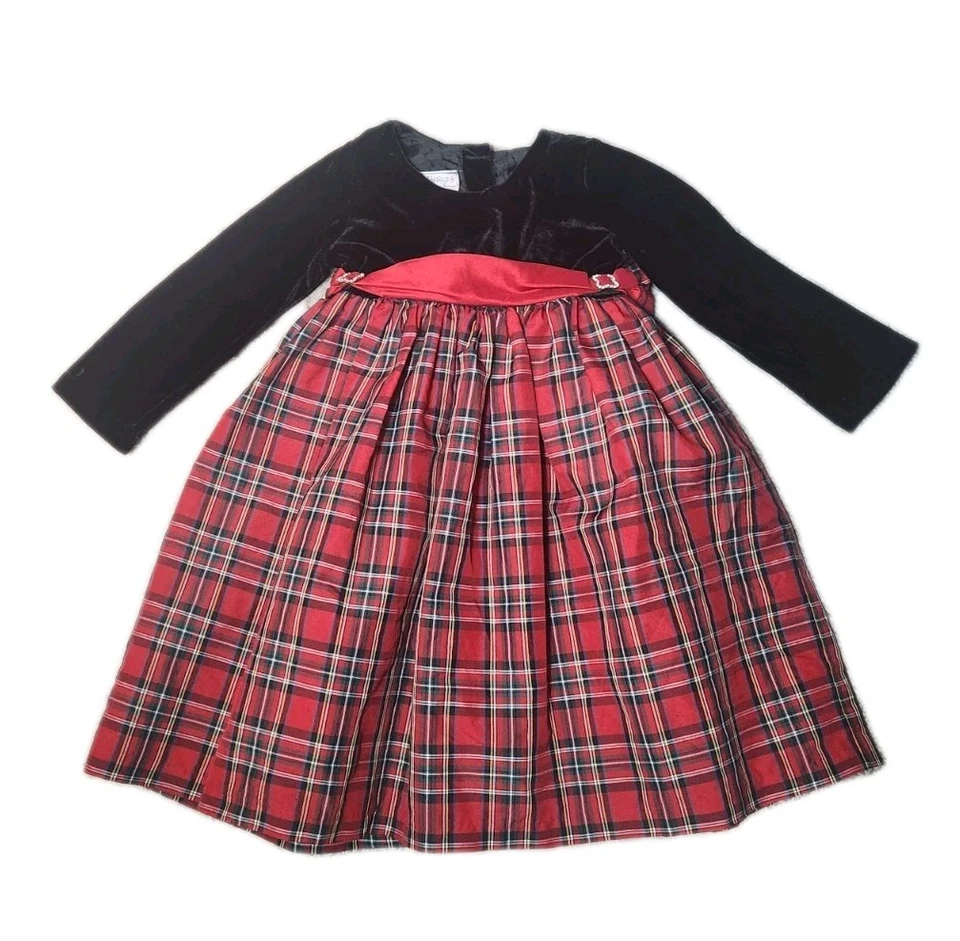 Vestido de tul Samantha Says rojo Navidad a cuadros vacaciones talla 4 Foto 1 de 4