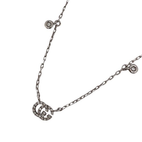 Collana Gucci Doppia G Diamante 750Wg Gioielli Usata