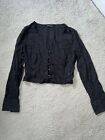 Nastygal Black Cropped Blouse Size 8