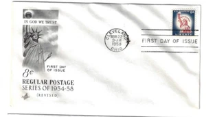 US FDC #1042 Artcraft M-5 1958 Cleveland OH Statue of Liberty Liberty Series - Picture 1 of 1
