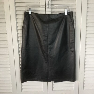 Kenneth Cole New York Black 100% Leather Straight Skirt 8 - Image 1 of 4
