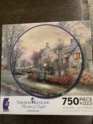 CEACO 2008THOMAS KINKADE Painter of Light 750  PIECE PUZZLE LampLight Lane - Image 1 of 4