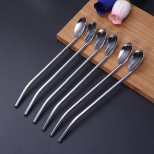 6 Pcs/Pack Set Metal Drinking Vessels Stainless Steel Spoon - Picture 1 of 12