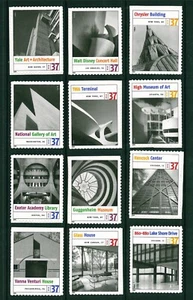 US Scott # 3910 a-l Architectural Structures set of 12 singles 2005 / MNH - Picture 1 of 1