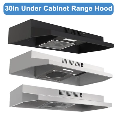 30 in Under Cabinet Range Hood Stainless Steel / White / Black 230CFM Stove Vent - Image 1 of 4